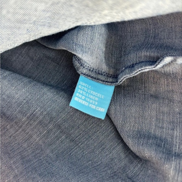 J. McLaughlin Top Womens Size Small Cotton Chambray Button Up Boho Western Ranch - Picture 7 of 10